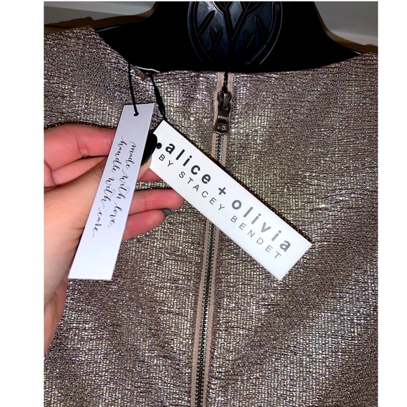 Alice & Olivia Judy metallic mini dress—-NWT - Picture 13 of 16